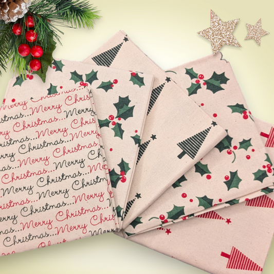 Scandi Christmas 2 5 Fat Quarters Bundle 100% cotton John Louden