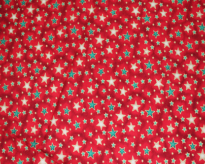Metallic Shinning Stars 100% cotton fabric by half metre | 140cm wide