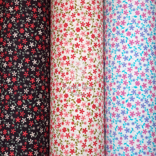 Springs Floral 100 % Baumwoll-Popeline-Stoff pro halben Meter | 112 cm breit