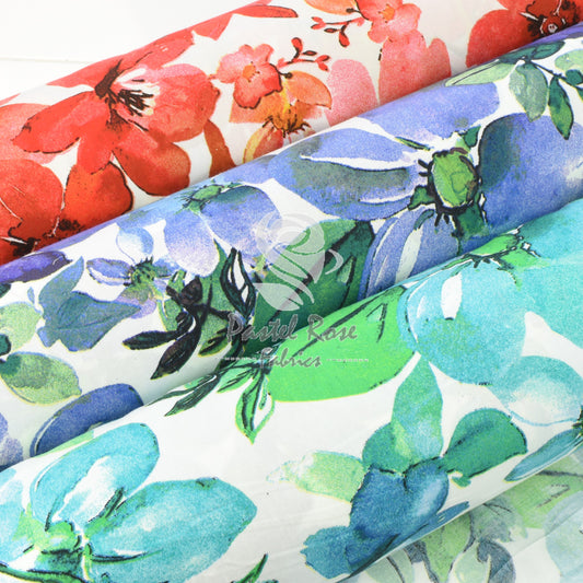Waterlily Floral 100 % Baumwoll-Popeline-Stoff pro halben Meter | 112 cm breit