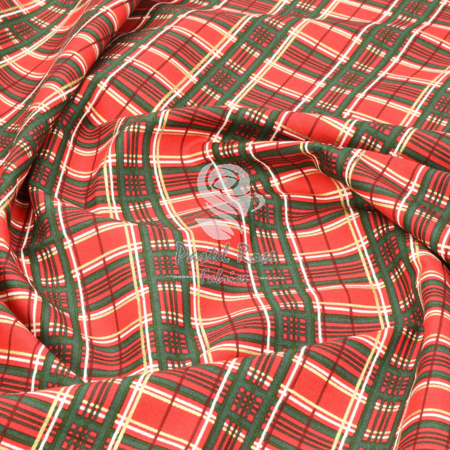 Metallic Tartan Design2 100% cotton fabric by half metre | 140cm wide