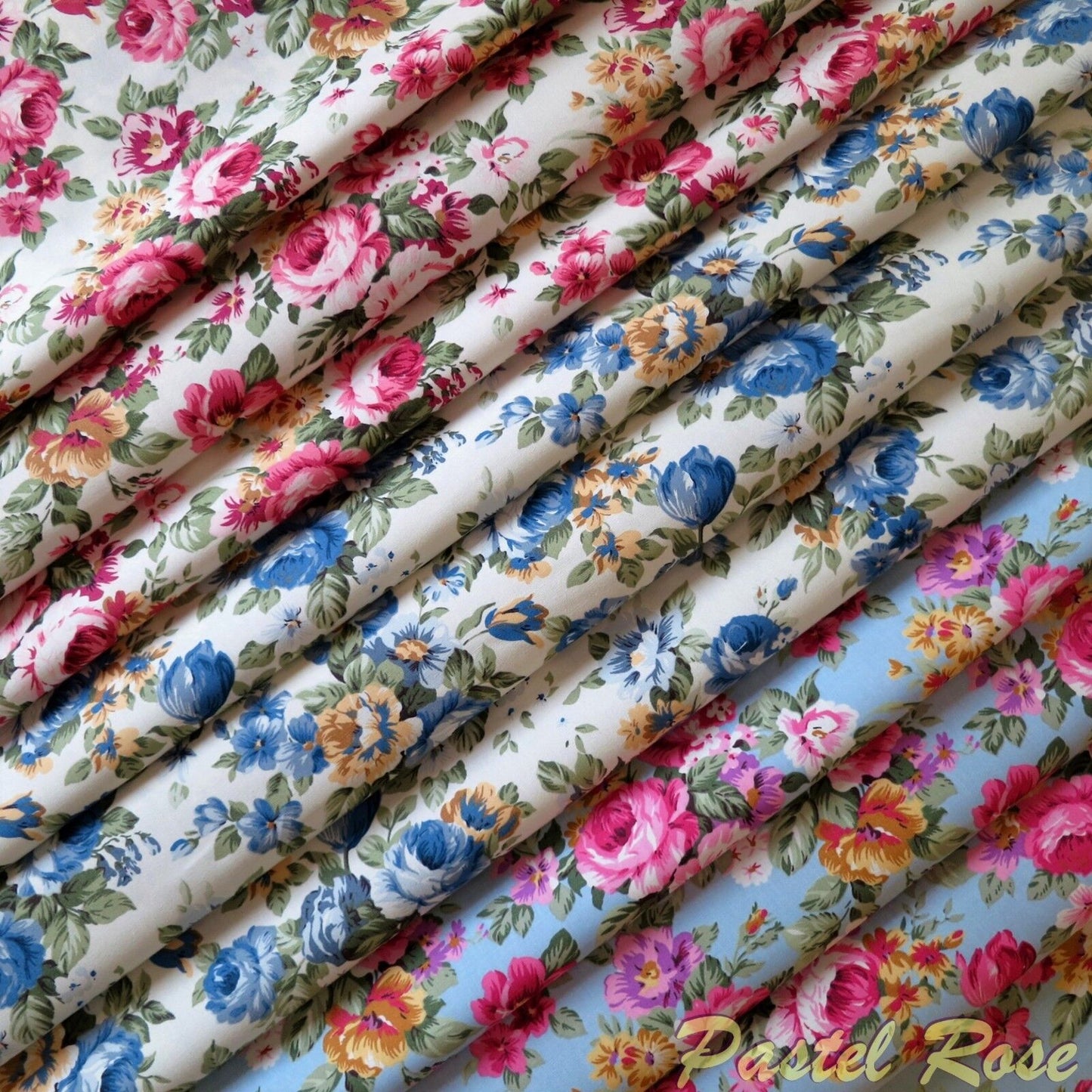 Bouquet Floral 100 % Baumwoll-Popeline-Stoff pro halben Meter | 112 cm breit