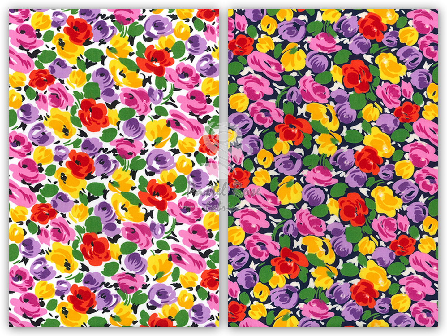 Bright Multi Floral 100% cotton poplin fabric by half metre | 112cm wide