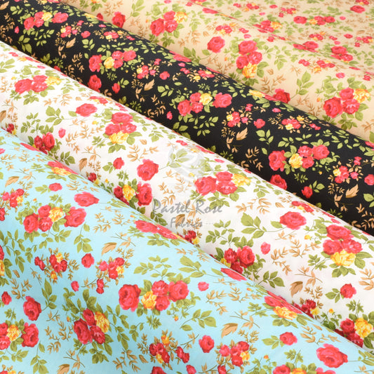 Calla Floral 100% cotton poplin fabric by half metre | 112cm wide