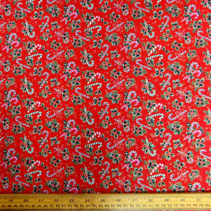 Candycane  100% cotton poplin fabric by half metre | 112cm wide