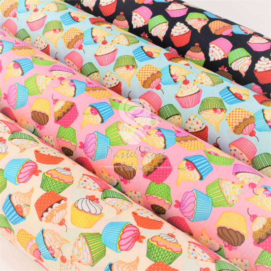 Cupcakes 100 % Baumwollstoff pro halben Meter | 112 cm breit