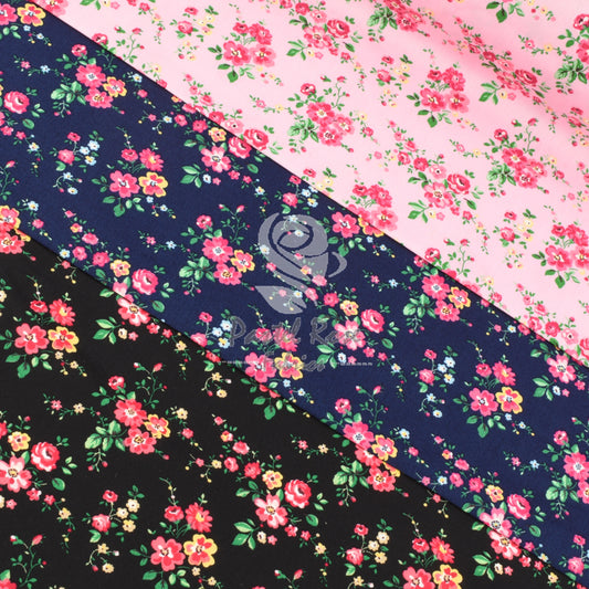 Lily May Floral 100 % Baumwoll-Popeline-Stoff pro halben Meter | 112 cm breit