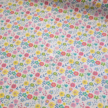 Daisy Pastel Floral 100% cotton poplin fabric by half metre | 112cm wide