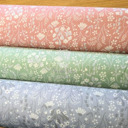 Pixie Floral 100 % Baumwoll-Popeline-Stoff pro halben Meter | 112 cm breit