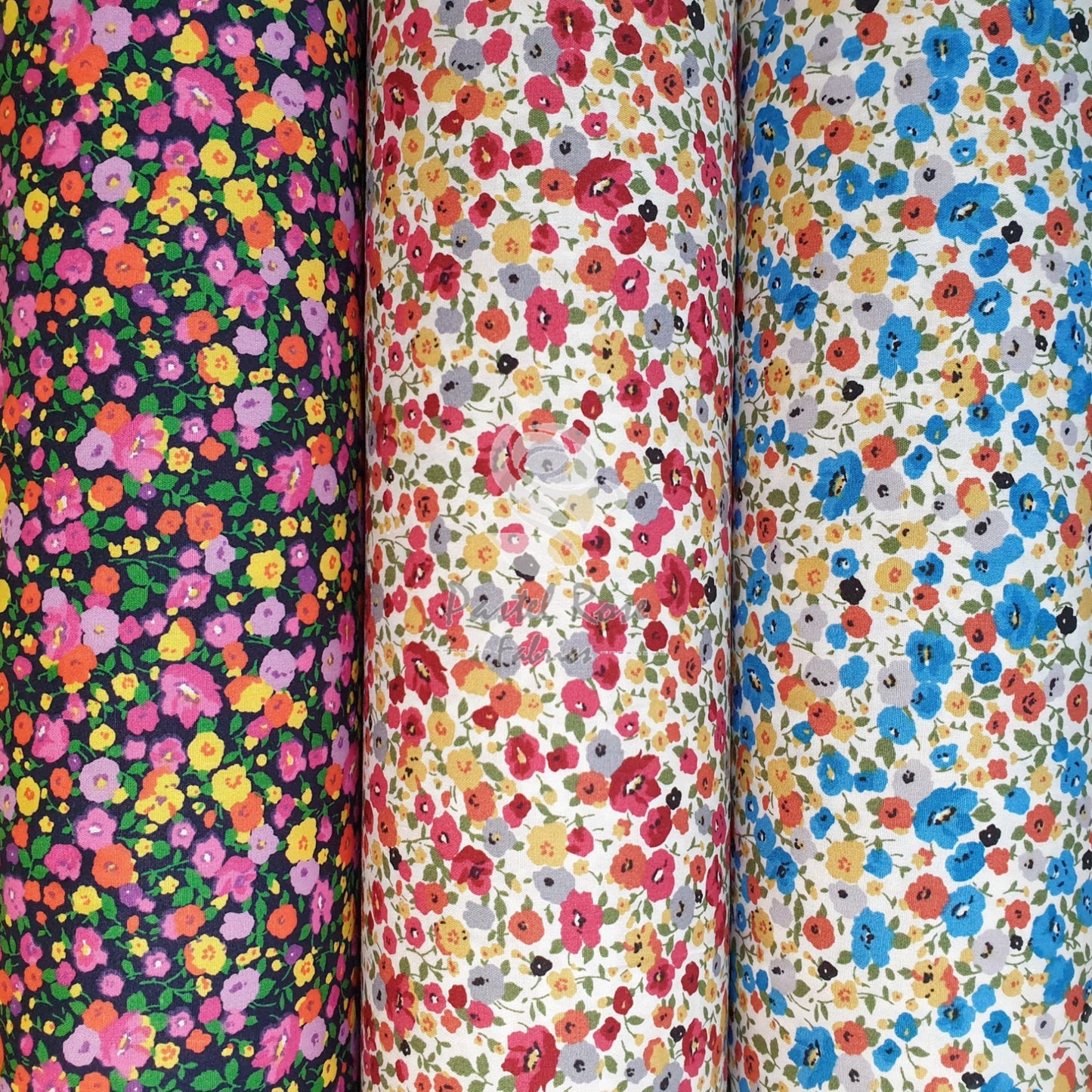 Stiefmütterchen Blumen 100 % Baumwoll-Popeline-Stoff pro halben Meter | 112 cm breit