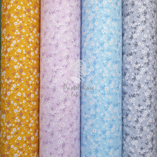 Schneeblümchen-Popeline-Stoff aus 100 % Baumwolle pro halben Meter | 112 cm breit