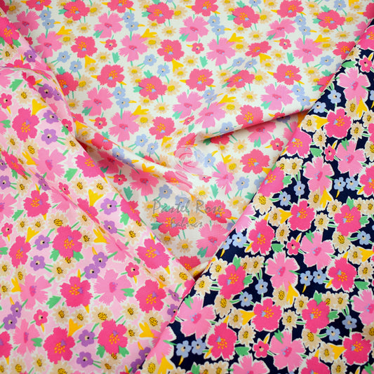 Summer Blossom Floral 100 % Baumwoll-Popeline-Stoff pro halben Meter | 112 cm breit