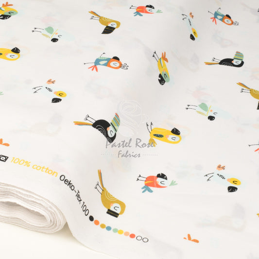 Birds cotton fabric