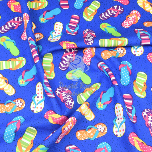 Strand-Flip-Flops, 100 % Baumwollstoff, halber Meter | 112 cm breit