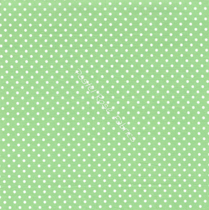 polka dots cotton fabric, pistachio