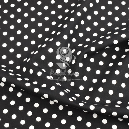 polka dots cotton fabric, black