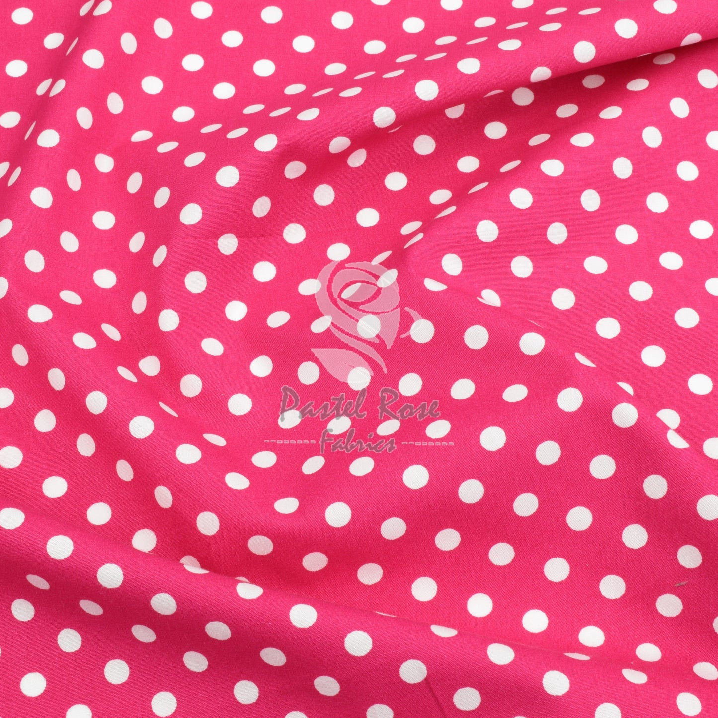 polka dots cotton fabric, cerise pink