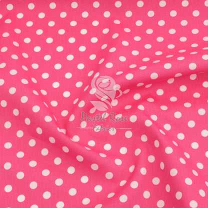 polka dots cotton fabric, candy pink