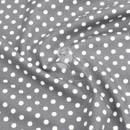 polka dots cotton fabric, grey