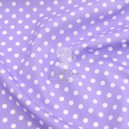 polka dots cotton fabric, lilac