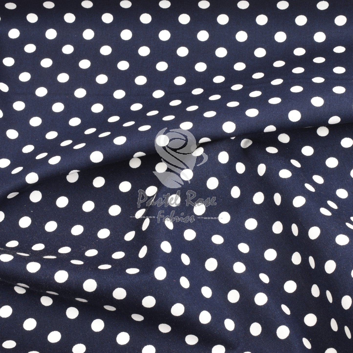 polka dots cotton fabric, navy