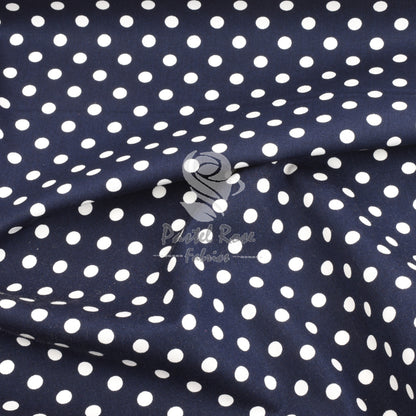 polka dots cotton fabric, navy