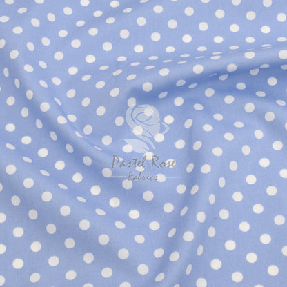 polka dots cotton fabric, blue