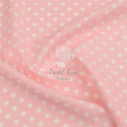 polka dots cotton fabric, pink