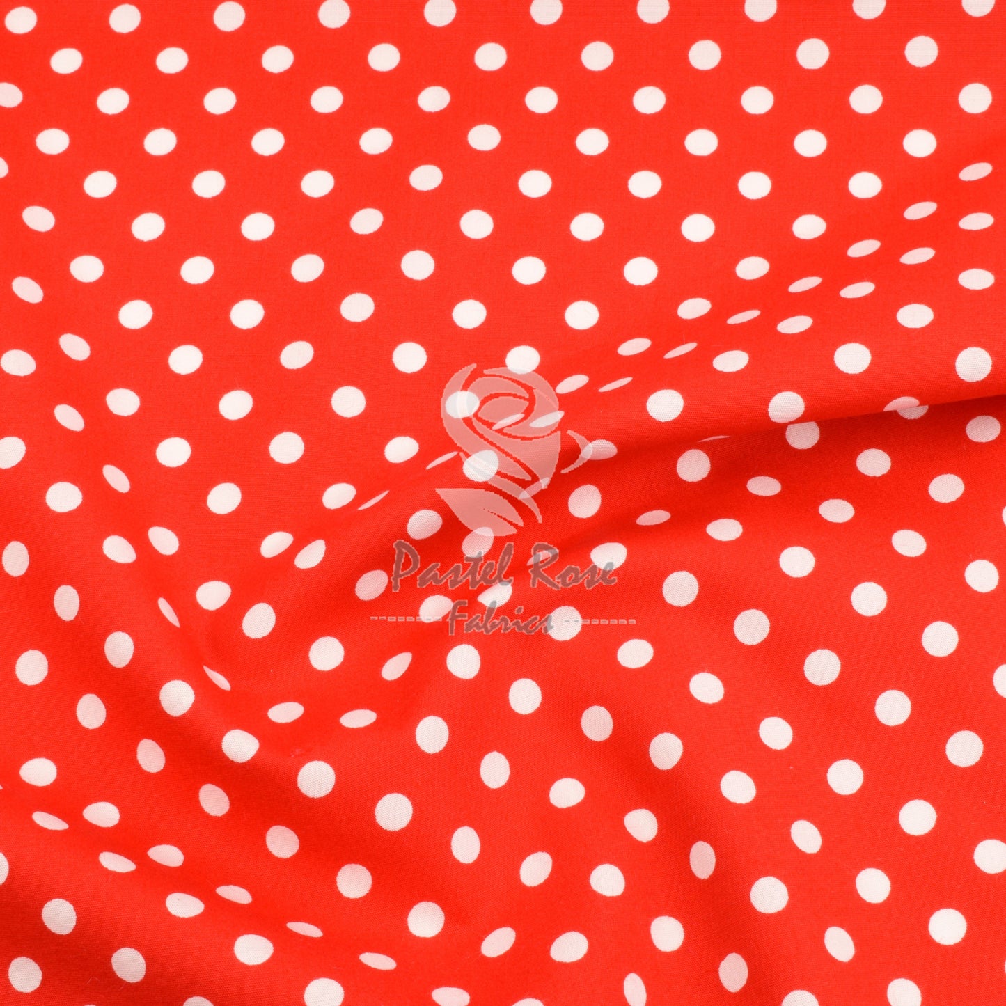 polka dots cotton fabric, red