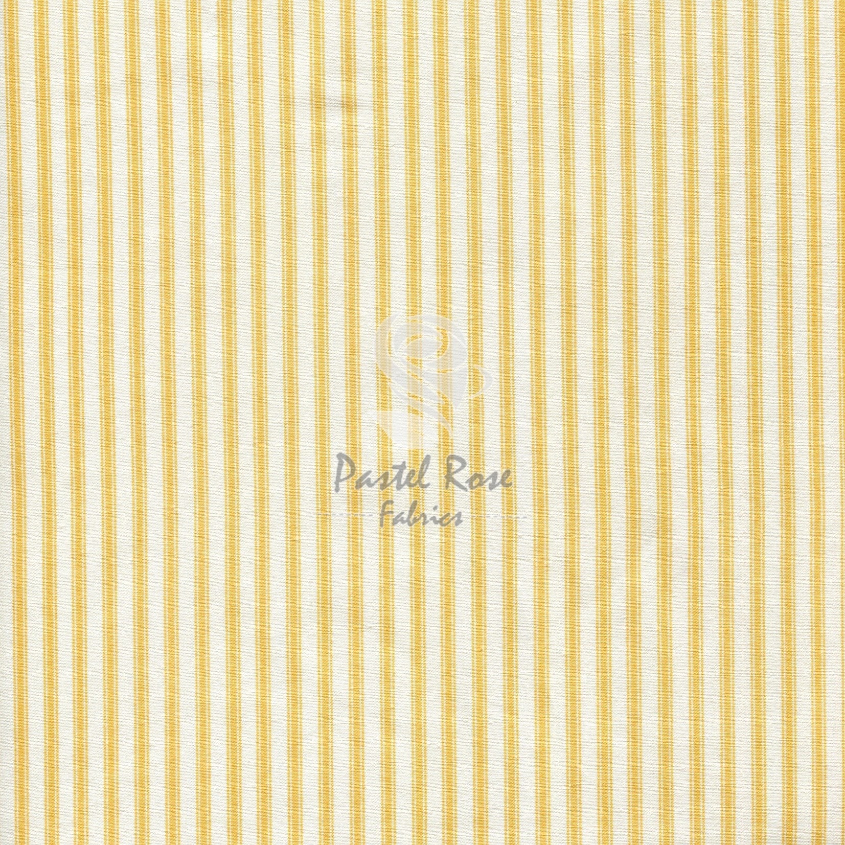 Ticking stripes cotton fabric, Yellow